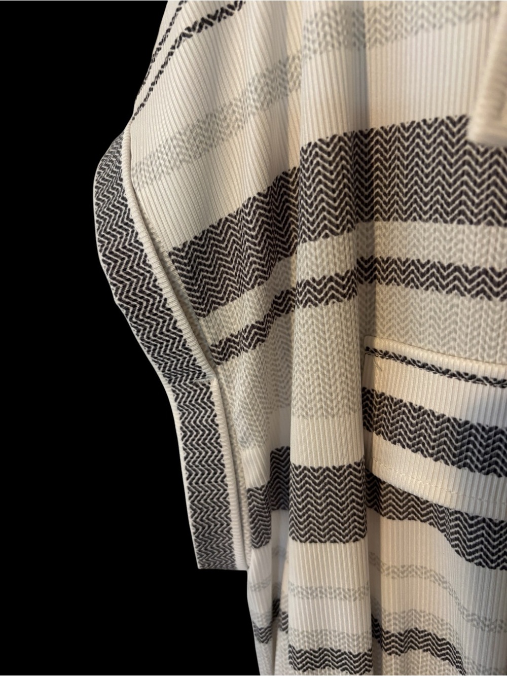 LuLaRoe Striped Button-Front Tunic Dress in Cream & Black - Picture 5 of 5